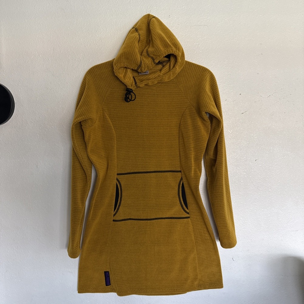 Women's melanzana Micro grid dress, RARE COLOR. Cozy Hoodie